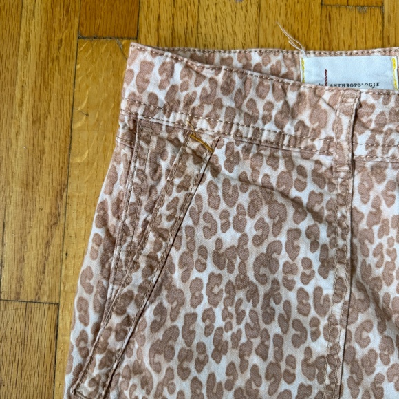 Anthropologie Tan Leopard Print Straight Leg Pants - Picture 5 of 8